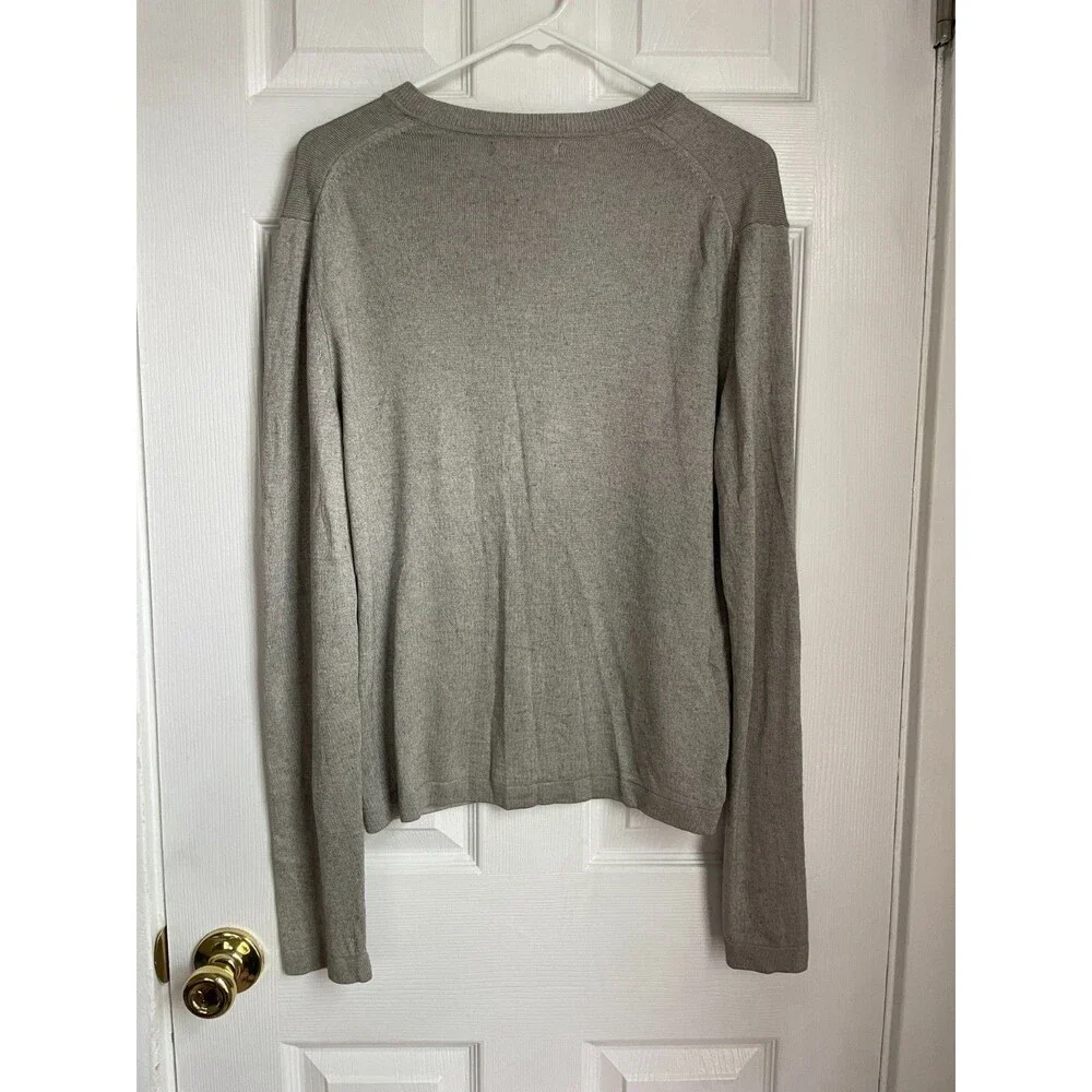 Banana Republic Gray Luxury Blend Silk-Cashmere Sweater  V-Neck M